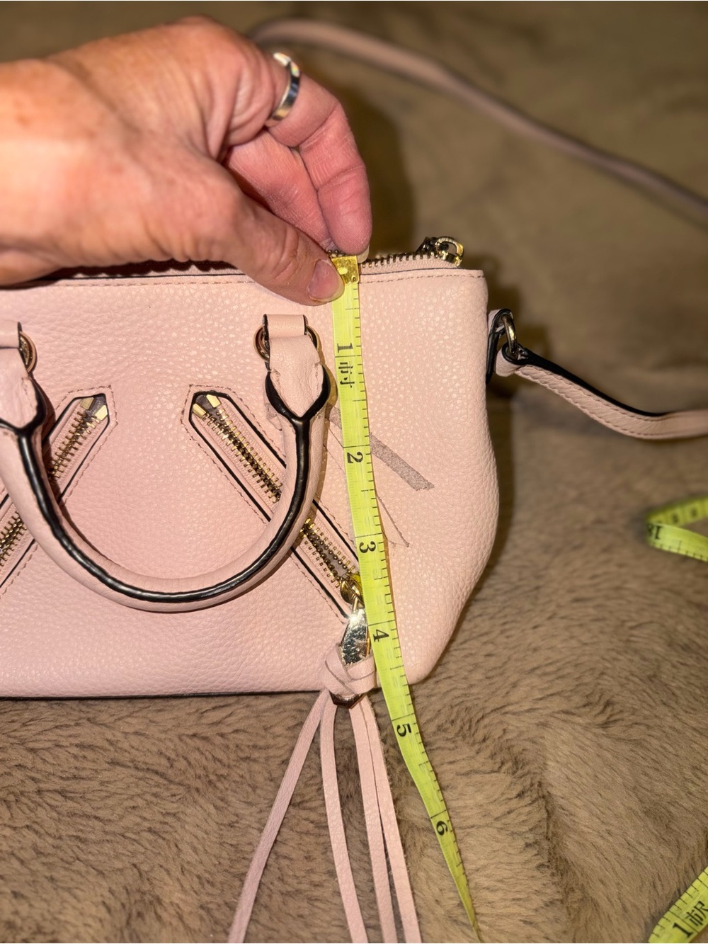 Rebecca Minkoff Pale Pink Mini Leather Crossbody Satchel - Picture 7 of 8